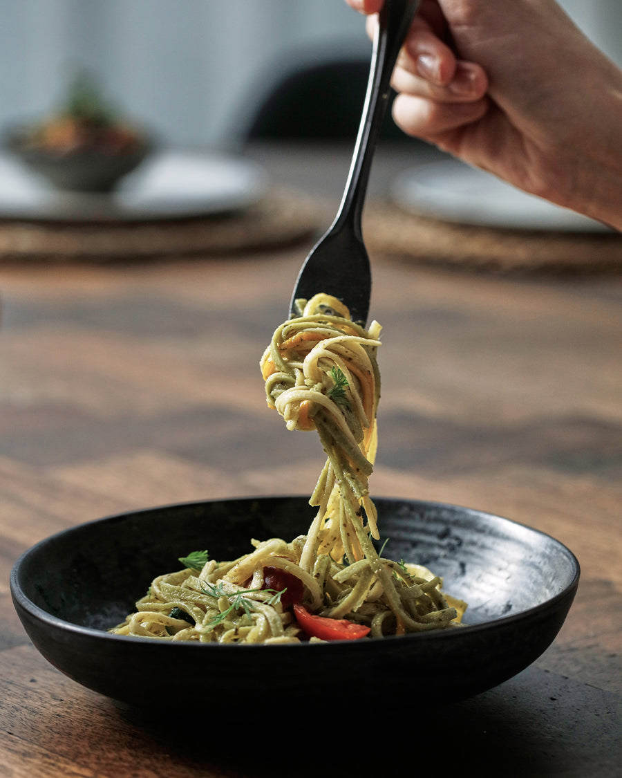 TAGLIATELLE MIT PESTO UND KÜRBIS