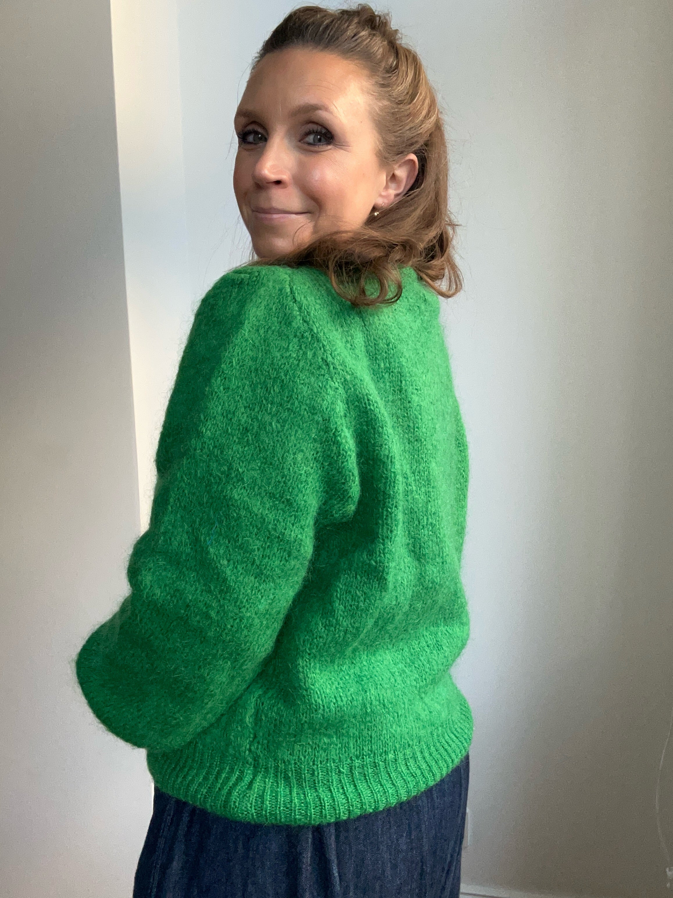 Strickjacke Cardigan - Knallgrün