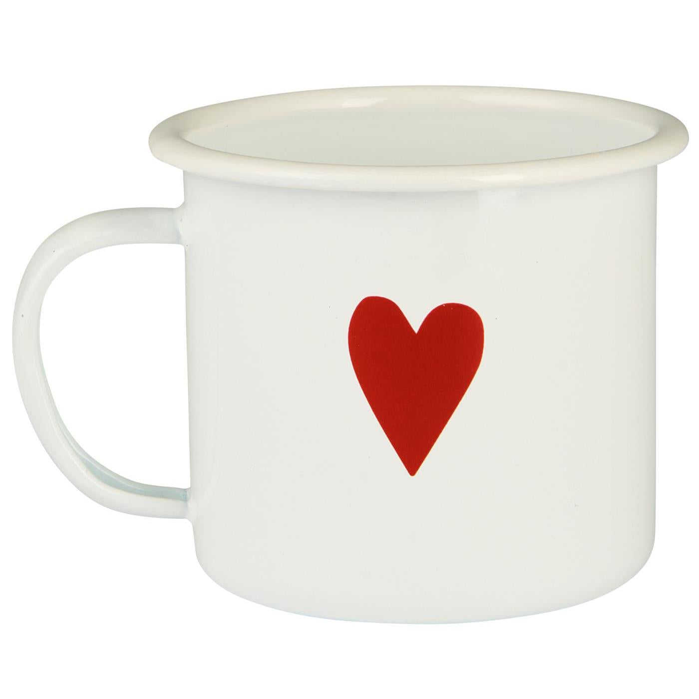 Emaille Tasse mit Herz