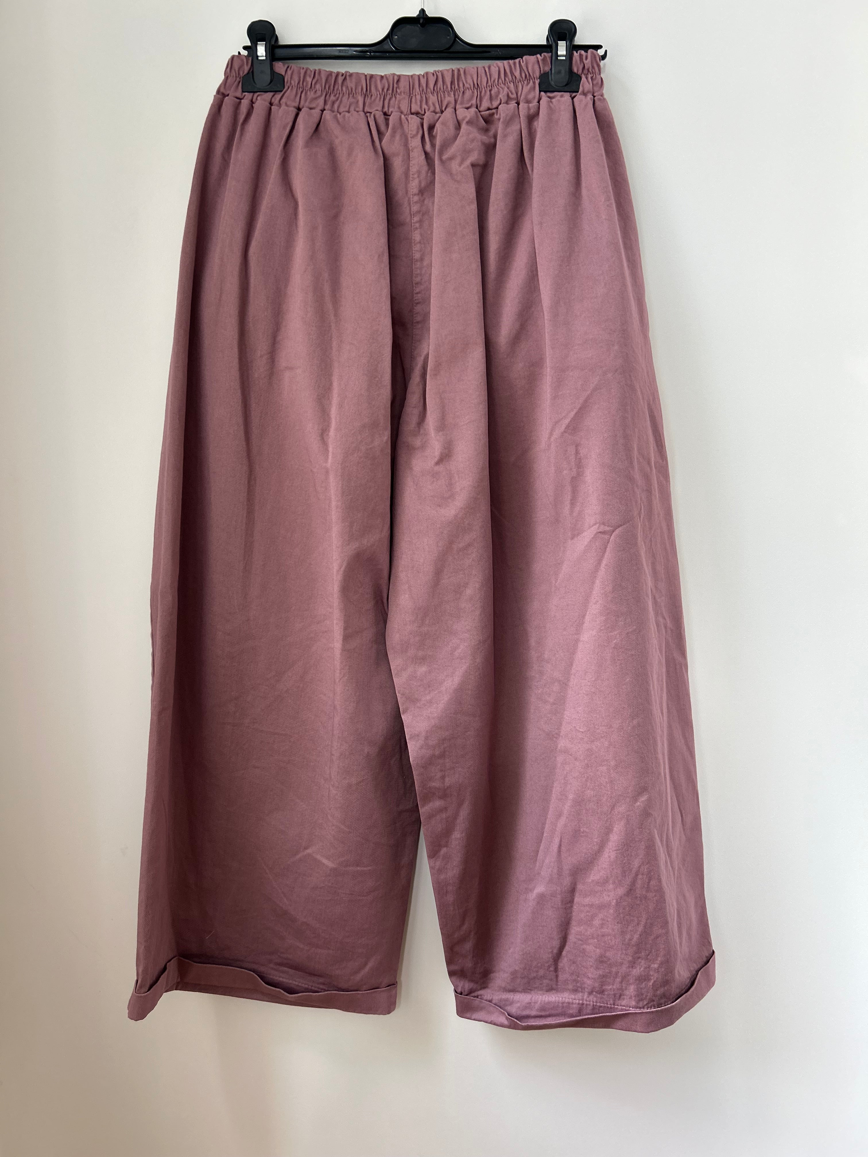 Warme Culotte Palazzo-Hose - altrosa