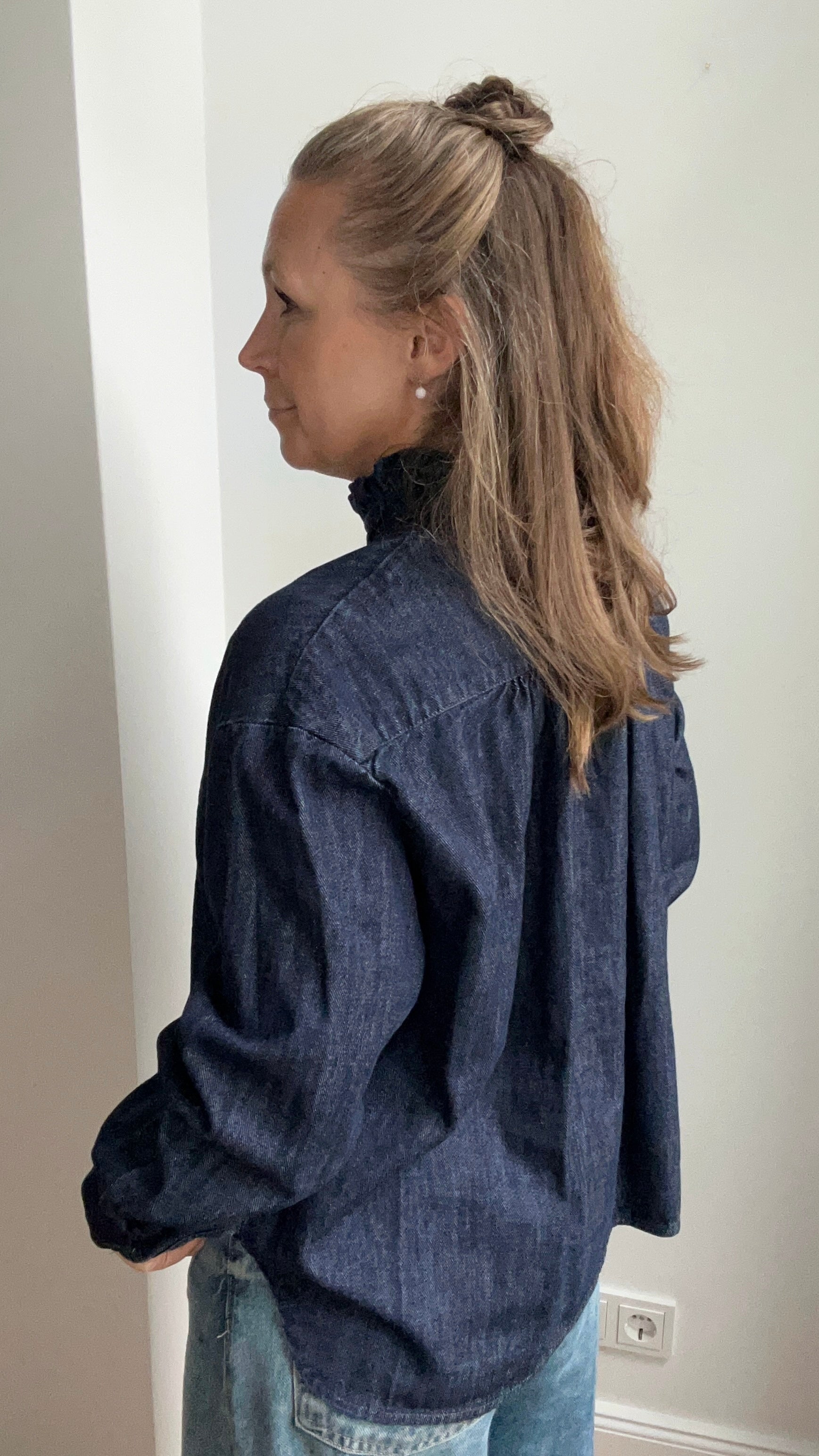 Jeansbluse - dark denim