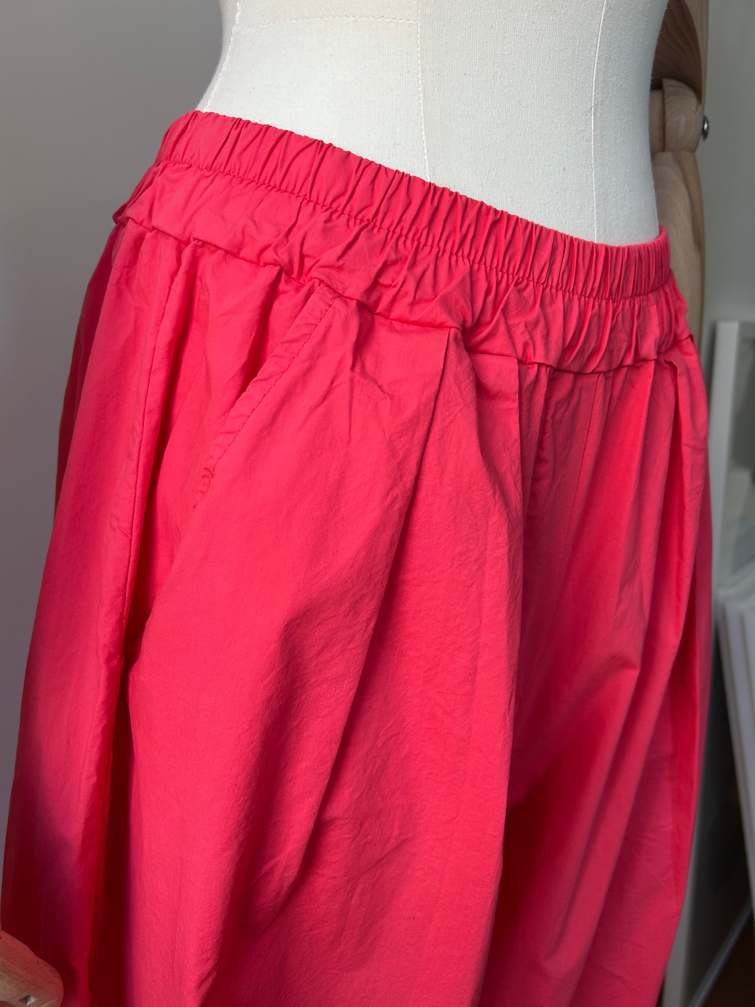 Leichte Culotte Palazzo-Hose - hot pink
