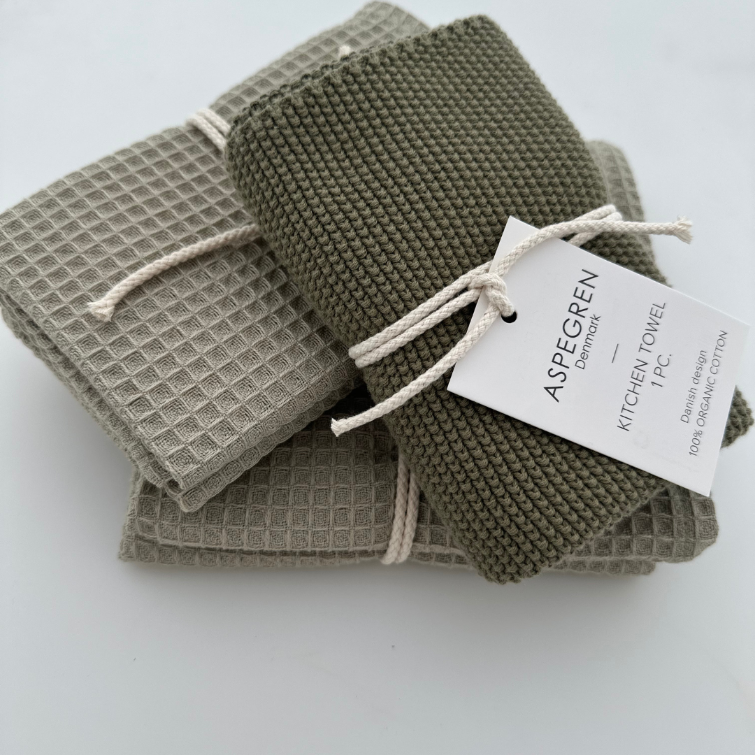Gestricktes Küchentuch 40 x 50 cm - Olive