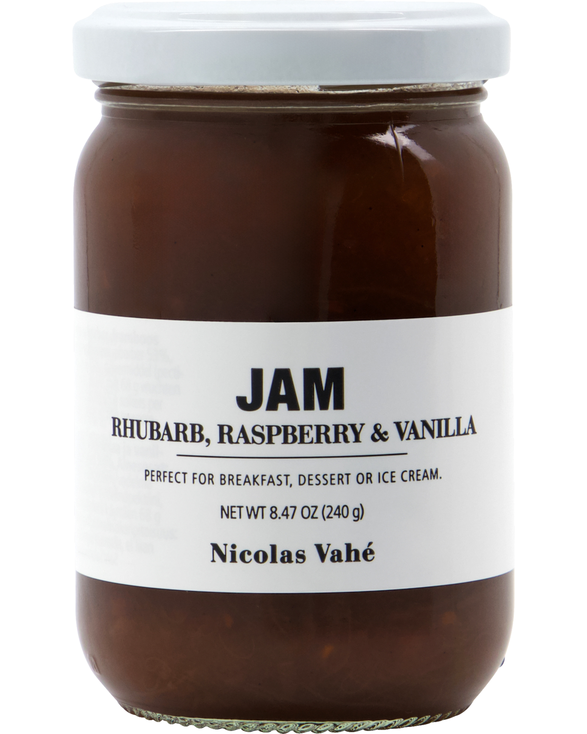 Marmelade Rhabarber, Himbeere & Vanille 240g