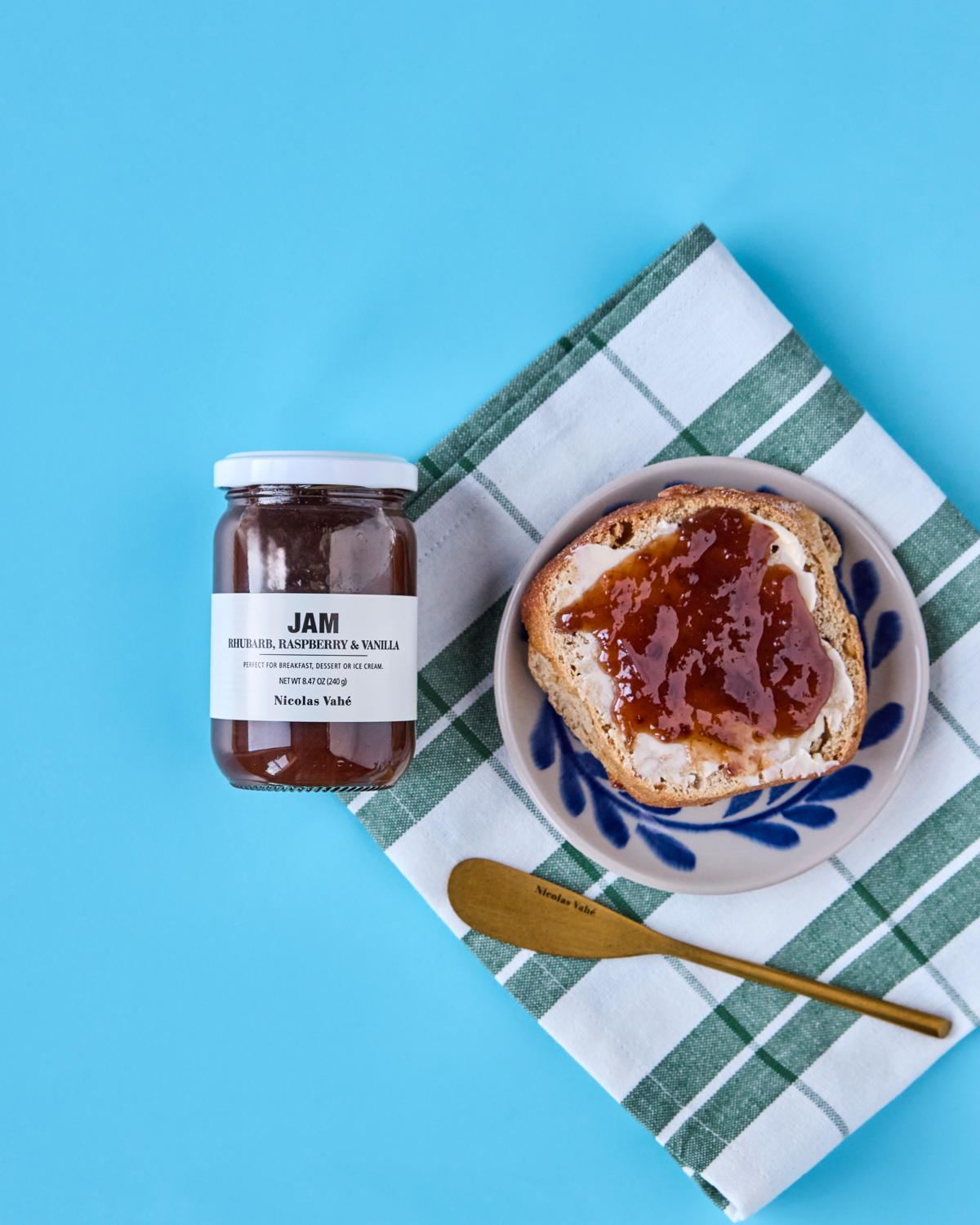 Marmelade Rhabarber, Himbeere & Vanille 240g
