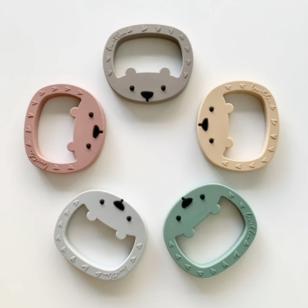 Beißring Bär - hellgrau