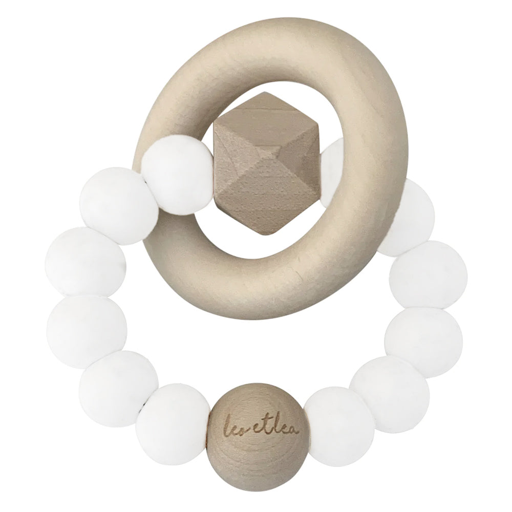 Beißring Holz - weiß