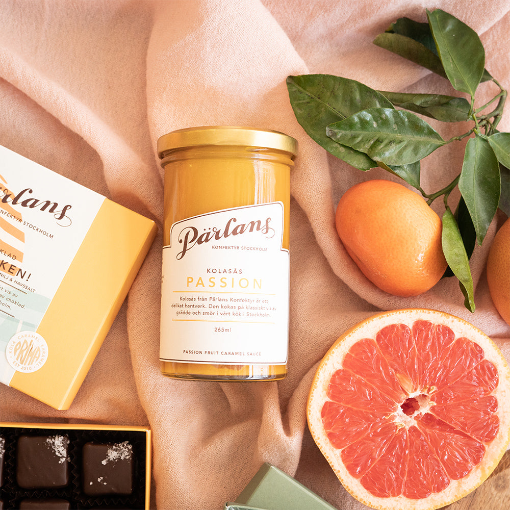 Karamellsoße mit Passionsfrucht