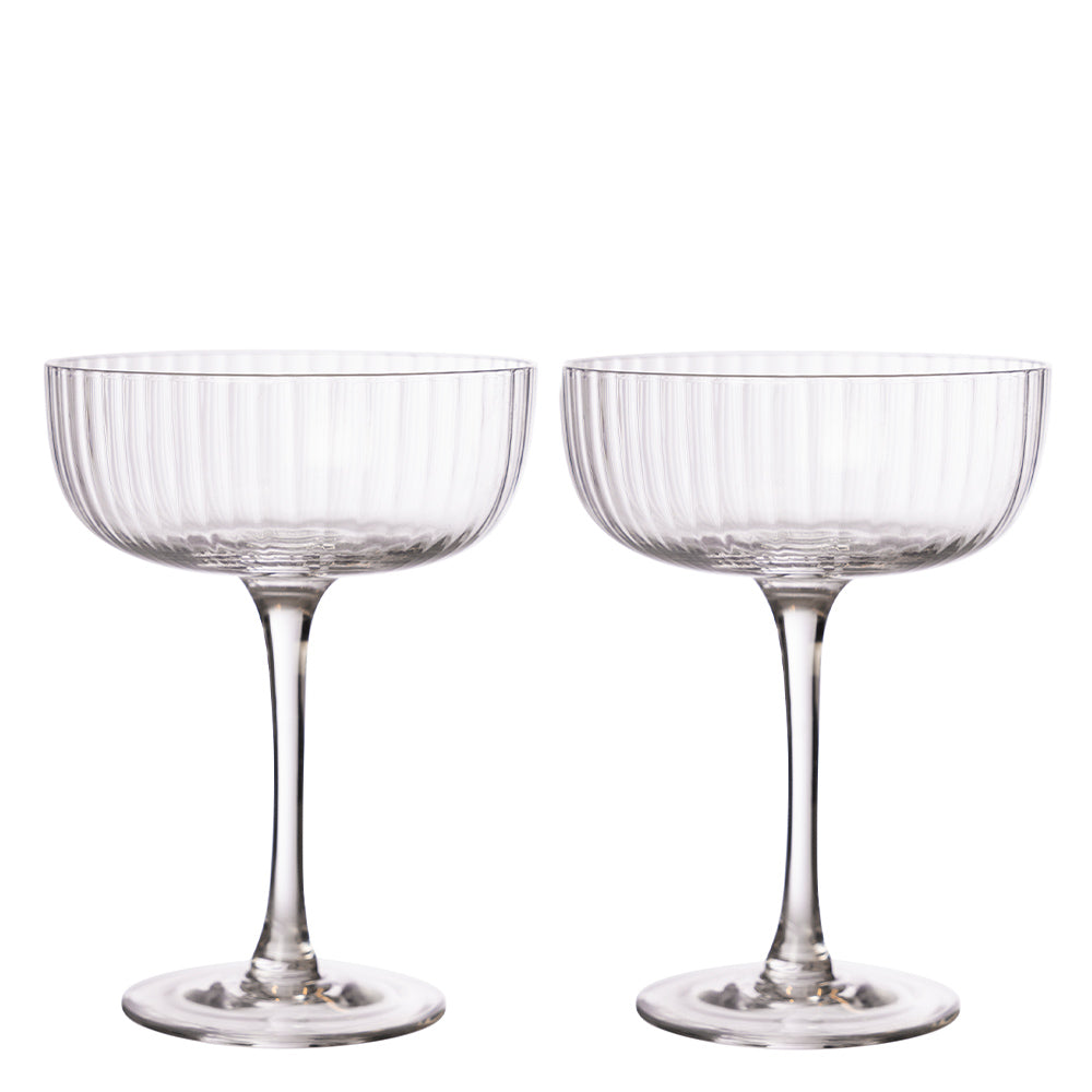 Champagnergläser - geriffelt 2er Set