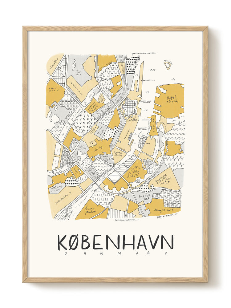 Druck - Copenhagen Neighborhood Map