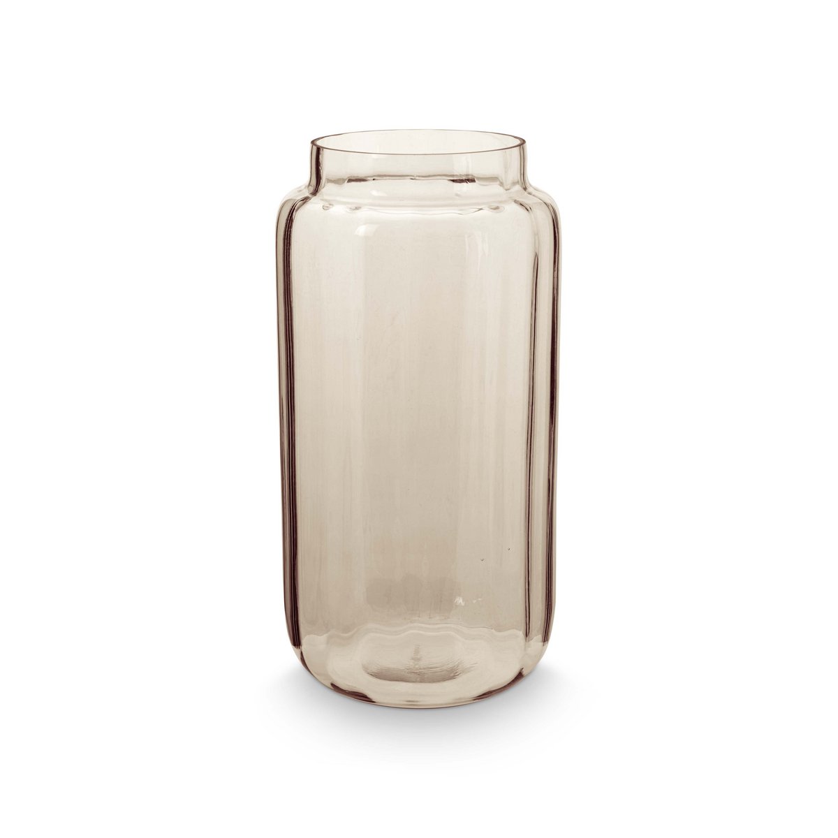 Vase Glas Rib Stripes Myrrhe Sand 16,5x32cm