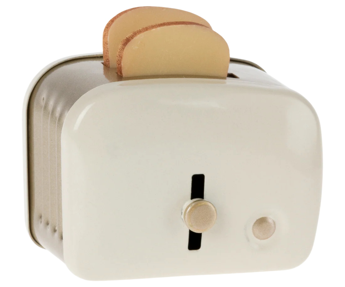 Miniatur Toaster mit Brot - Weiß