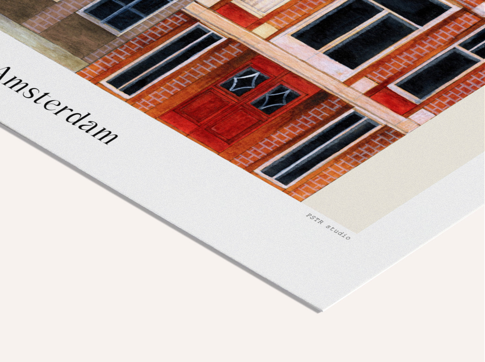 Druck - Bloemen huisjes - Amsterdam