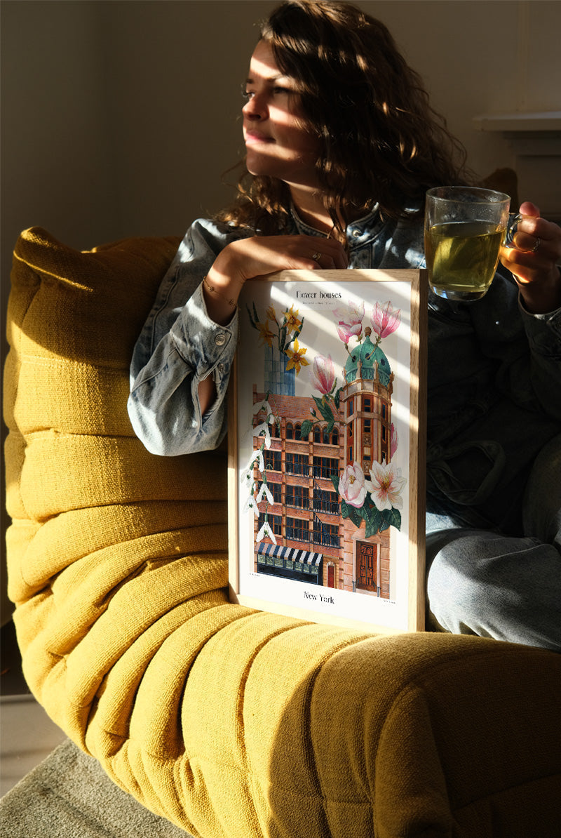 Druck - Flower Houses - New York