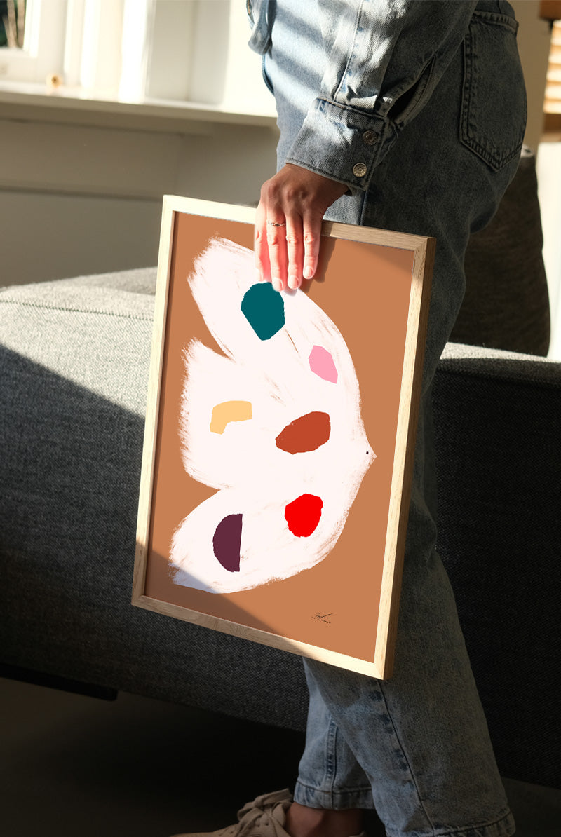 Druck - Bird and Shapes