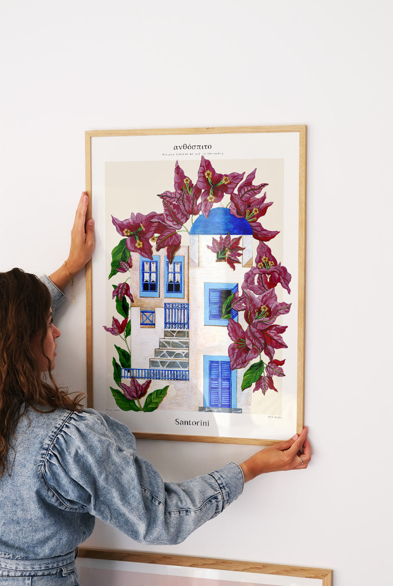 Druck - Flower Houses - Santorini