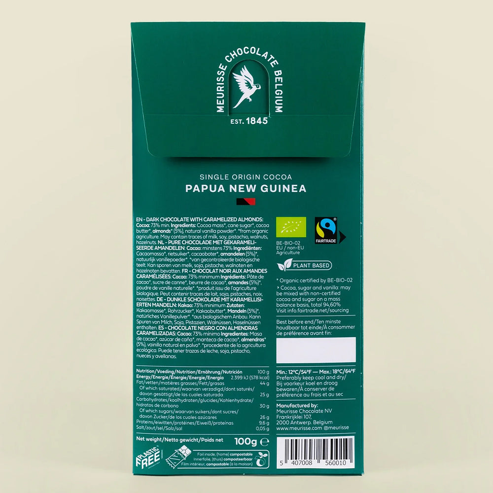 Dunkle Schokolade mit karamellisierten Mandeln - 100 g