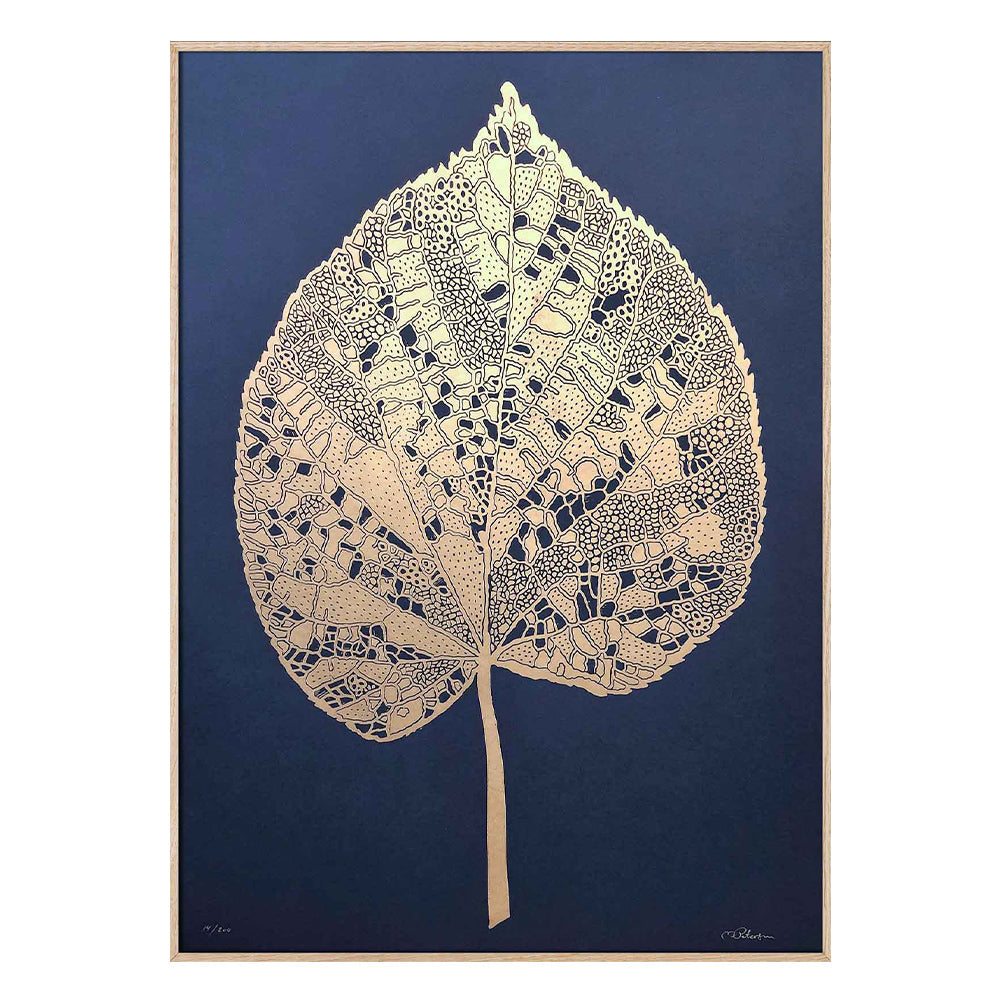 Druck - großes Blatt blau