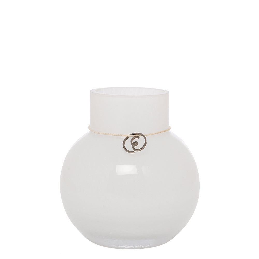 Kugelvase aus Glas - weiß