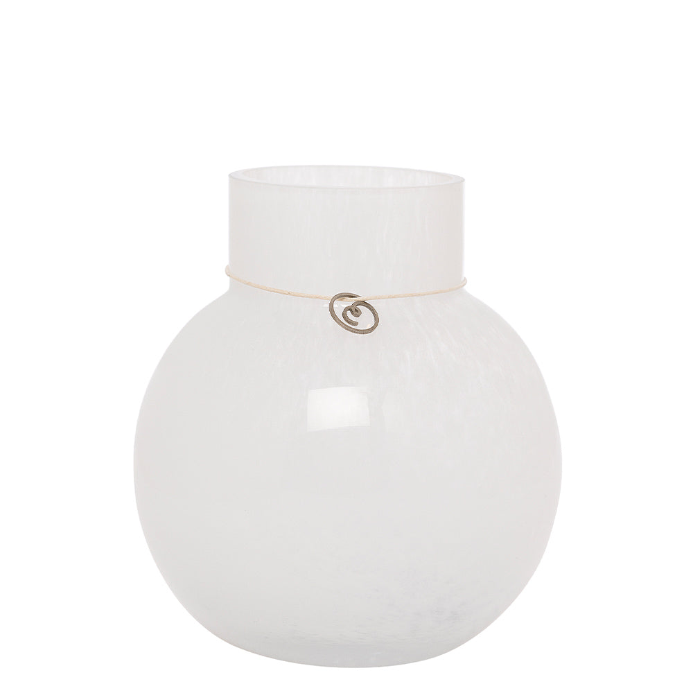 Kugelvase aus Glas - weiß