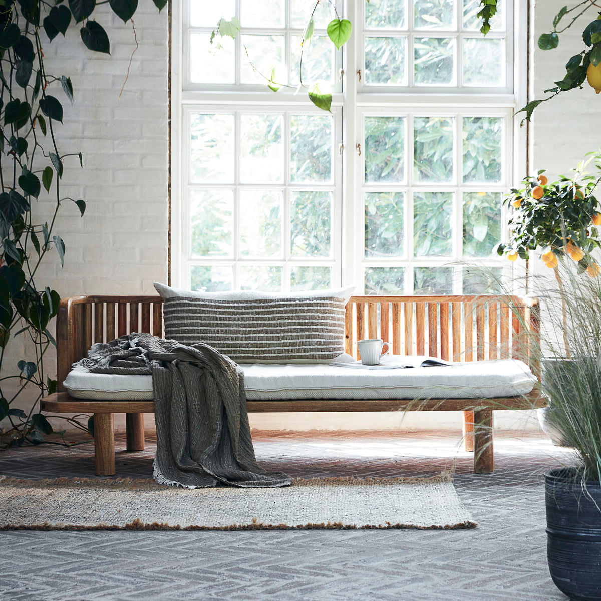 Sitzkissen mit Füllung Puna - off-white 66 x 170 cm