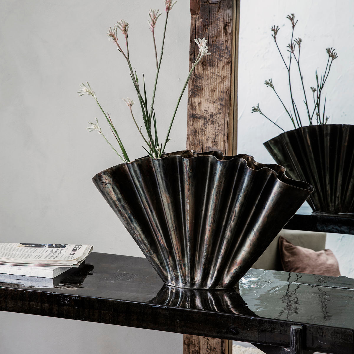 Vase Flood - antikes braun