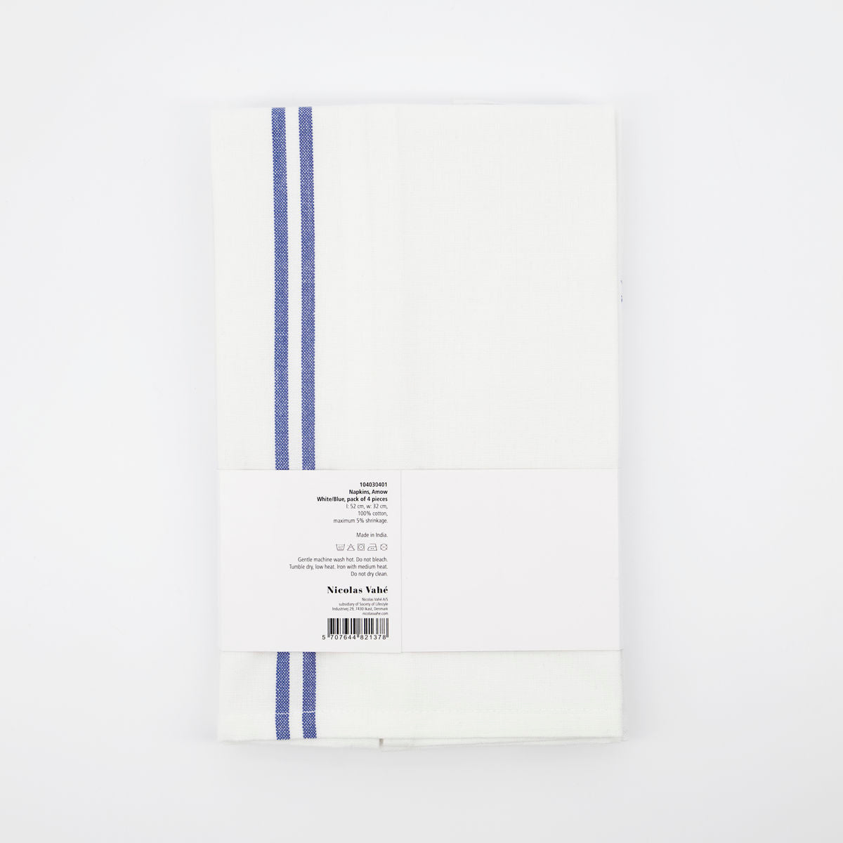 Servietten Amow - weiß/blau 4er Set