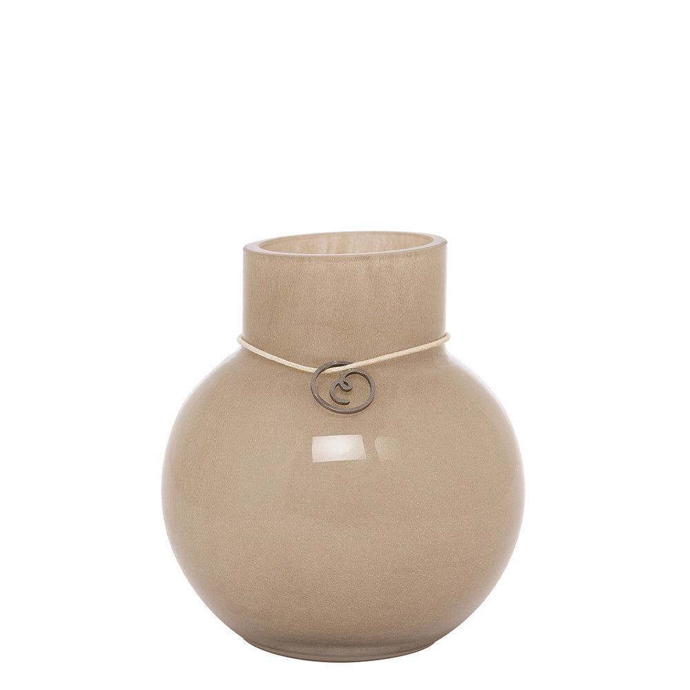 Kugelvase aus Glas - beige