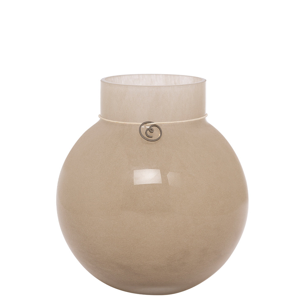 Kugelvase aus Glas - beige