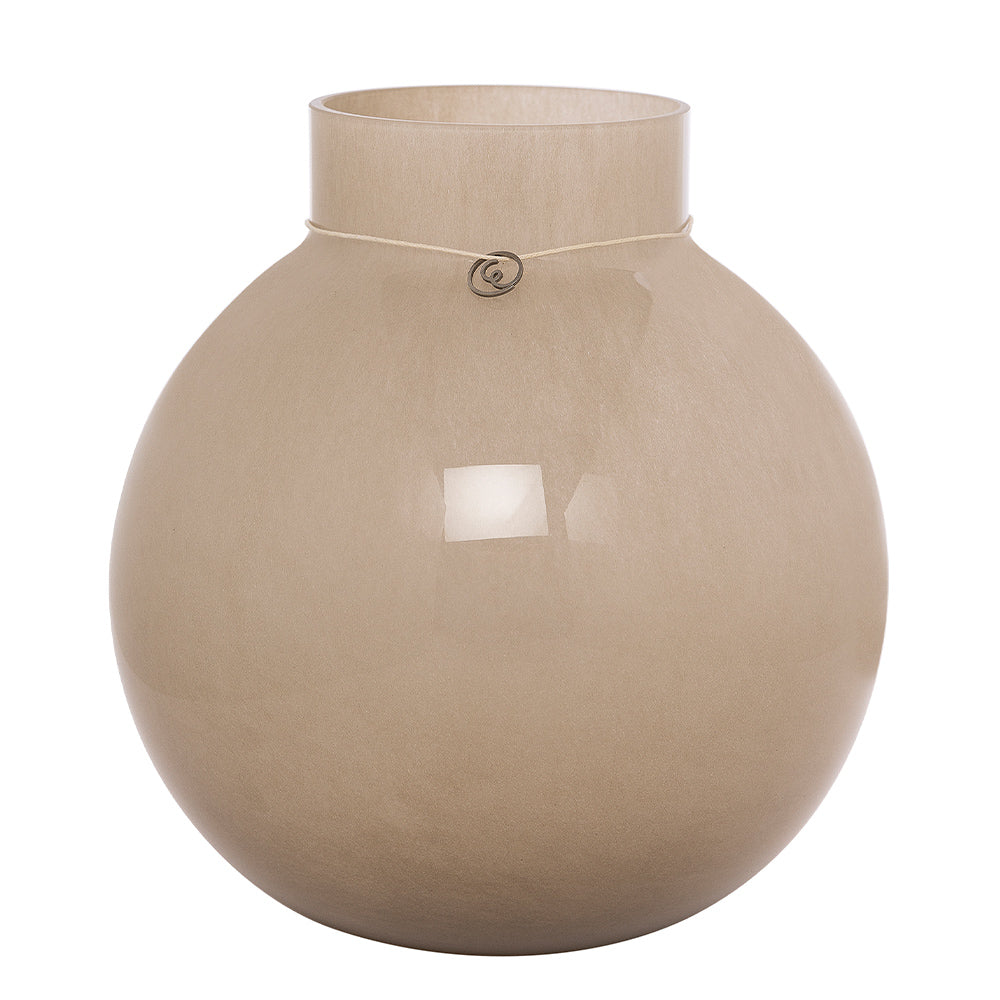 Kugelvase aus Glas - beige