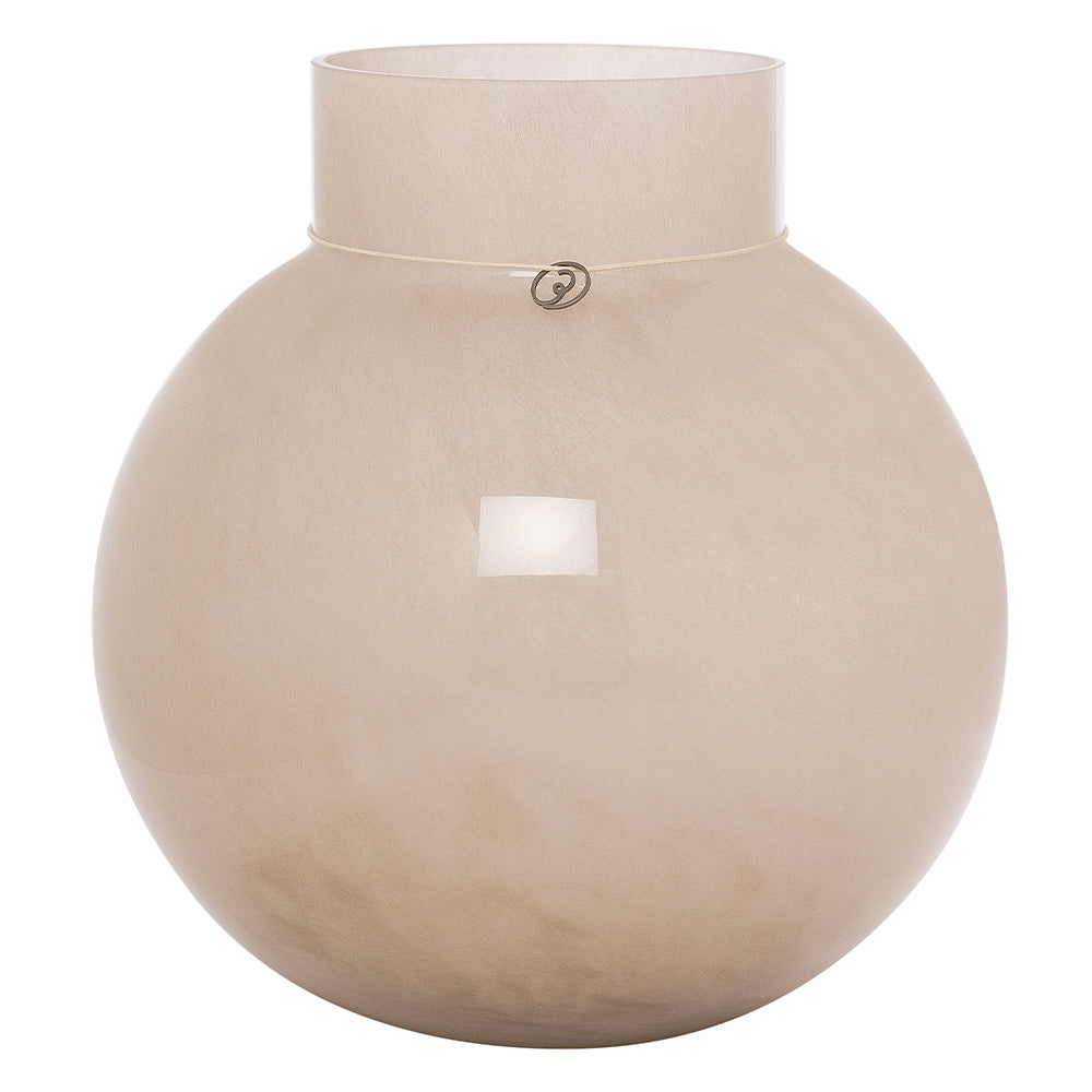 Kugelvase aus Glas - beige