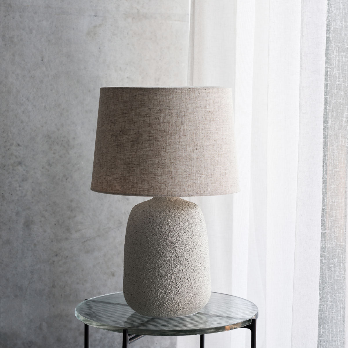 Tischlampe inkl. Lampenschirm Tana - off-white