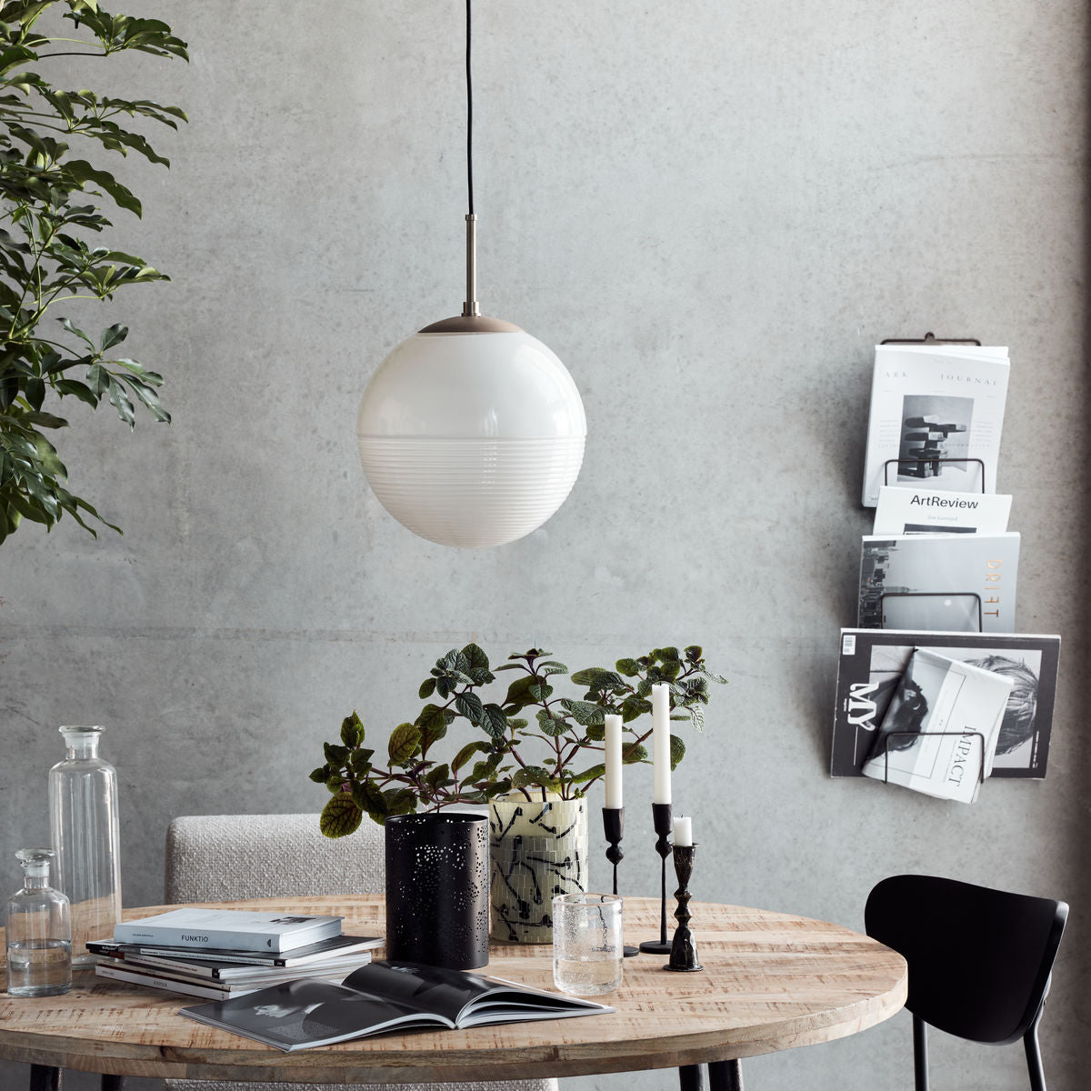Lampe Halda - weiß/braun Ø 30 cm