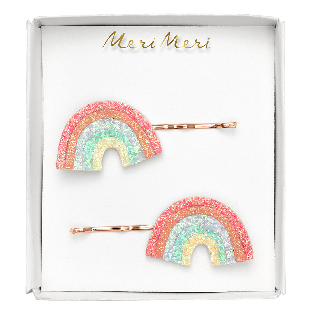 Haarspangen - glitzer Regenbogen 2 Stk.