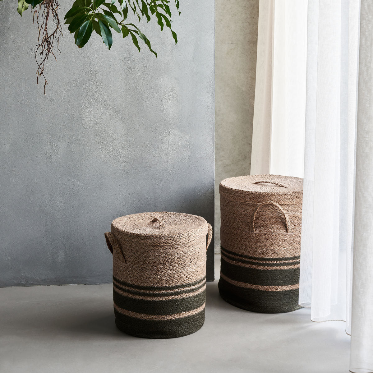 Korb mit Deckel Laundry - army