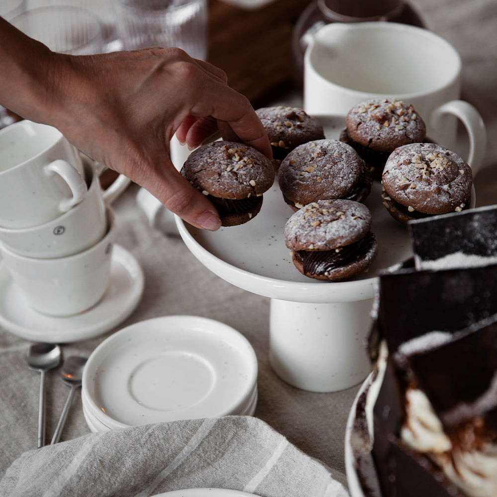 Tasse mit Untersetzer - Vanille
