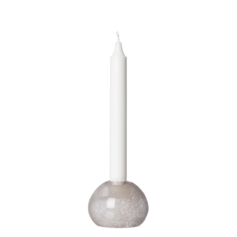 Kugel-Kerzenhalter aus Glas - beige