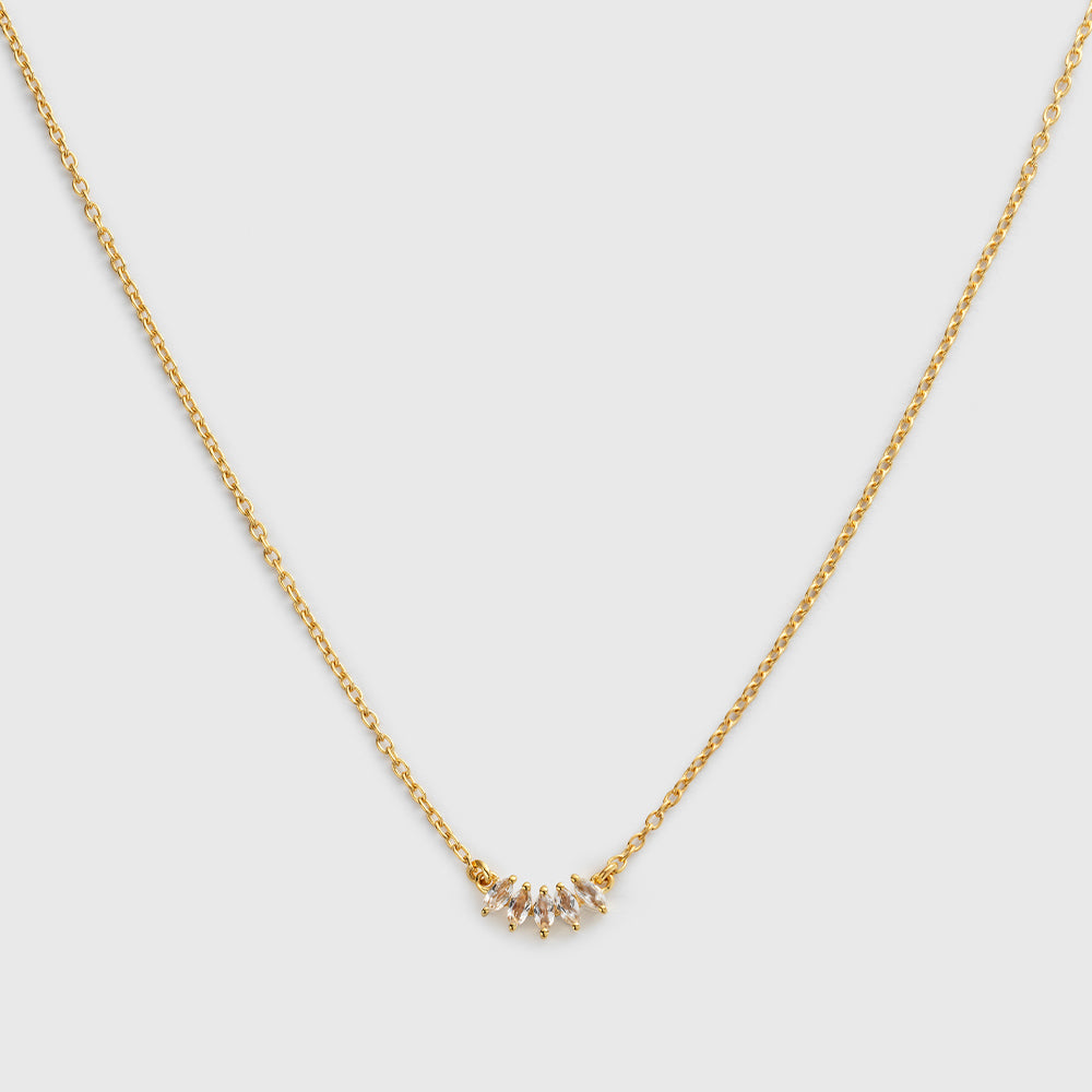 Halskette Theodora - gold/weiß