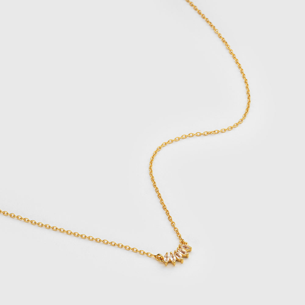 Halskette Theodora - gold/weiß