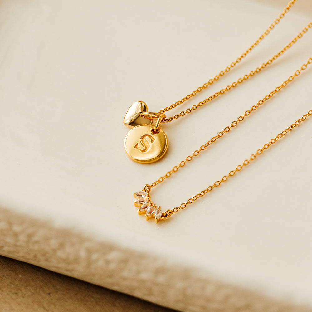 Halskette Theodora - gold/weiß