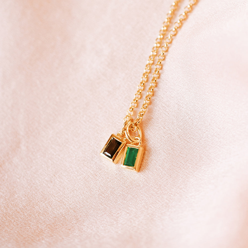 Anhänger Beloved Squared mit grünem Onyx - gold