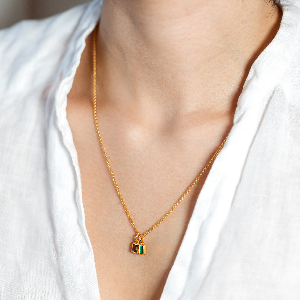 Anhänger Beloved Squared mit grünem Onyx - gold