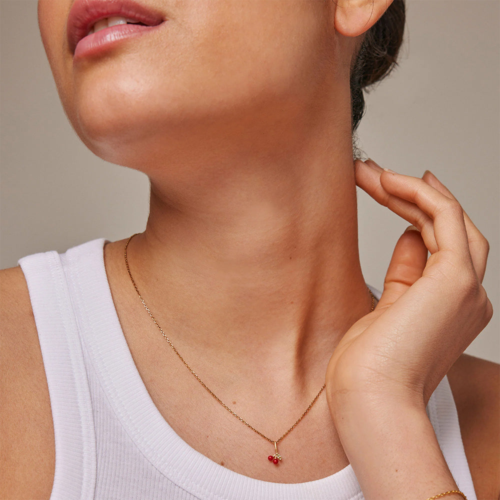 Halskette Cherry - red/gold