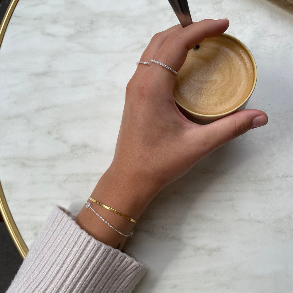 Armband Herringbone - gold Gr. M/L