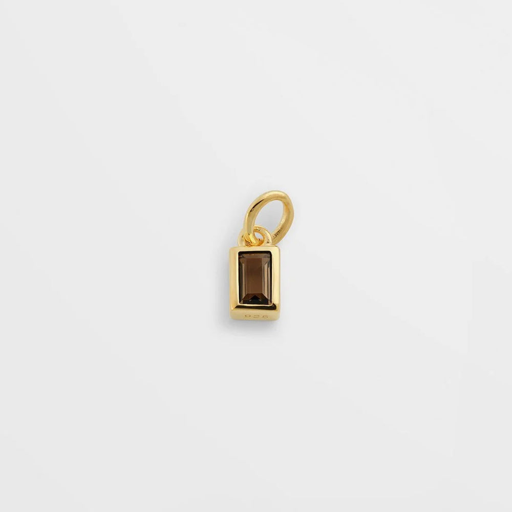Anhänger Beloved Squared mit Rauchquartz - gold