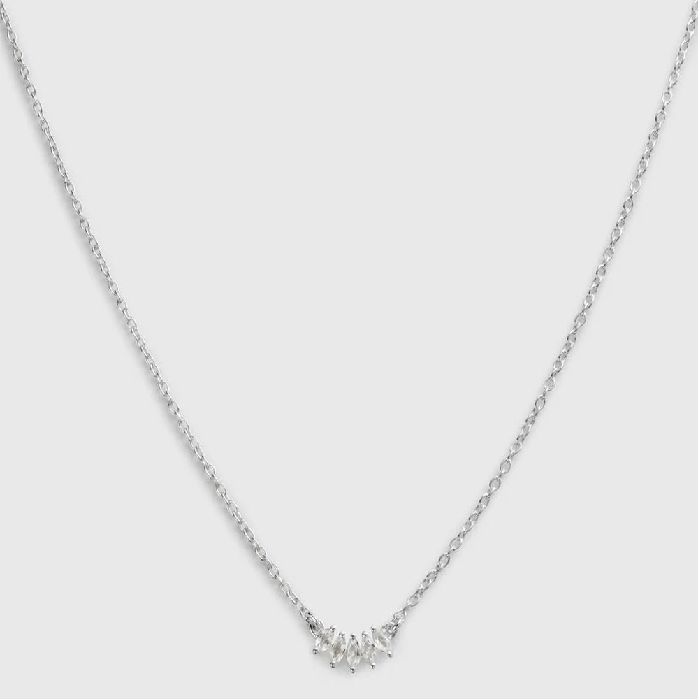 Halskette Theodora - silber/weiß