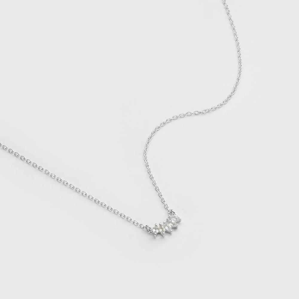 Halskette Theodora - silber/weiß