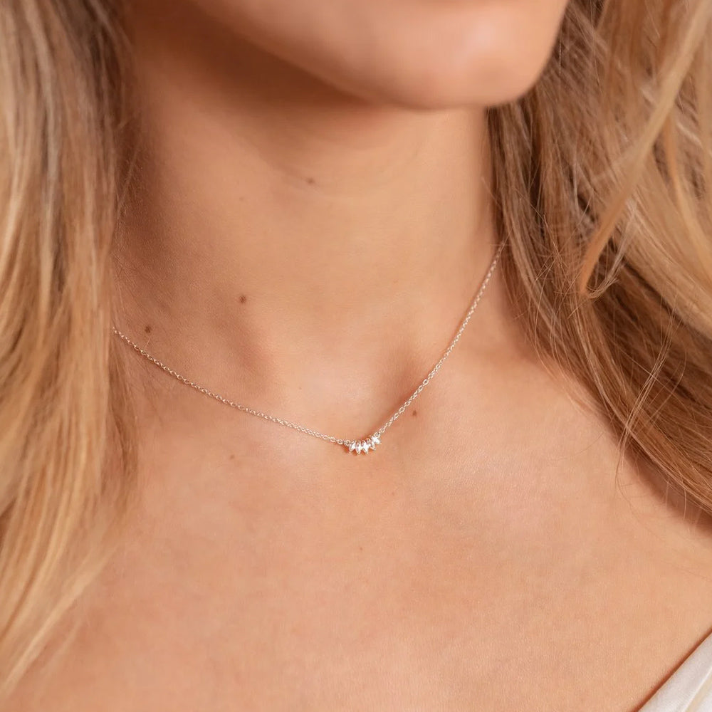 Halskette Theodora - silber/weiß