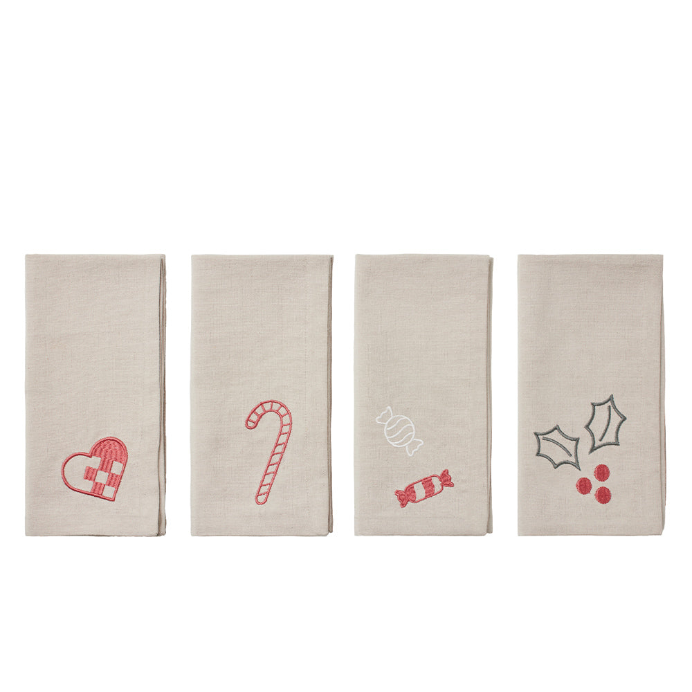 Serviette Fryd - helles greige 4er Set