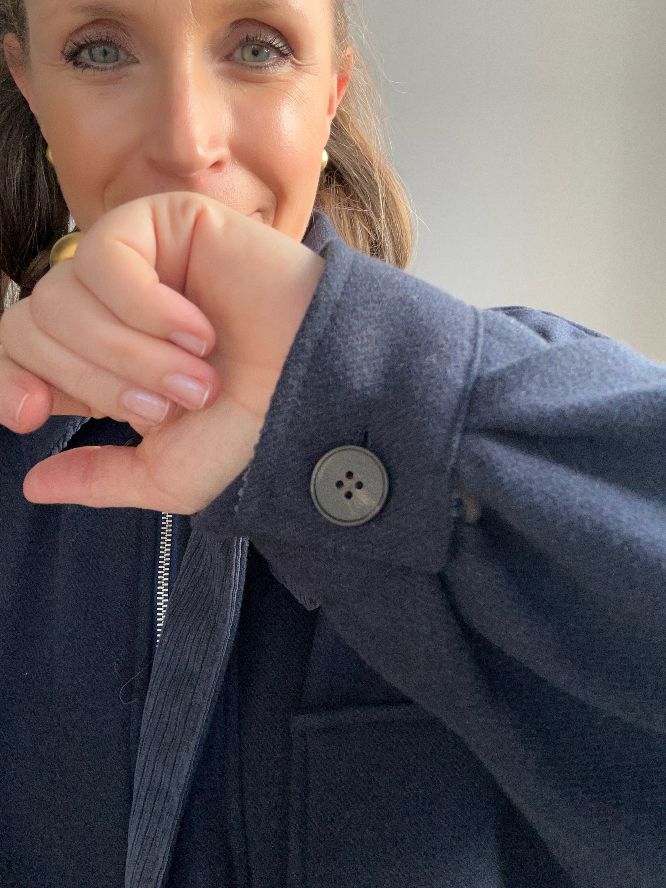 Warme Jacke mit Volumen - blau